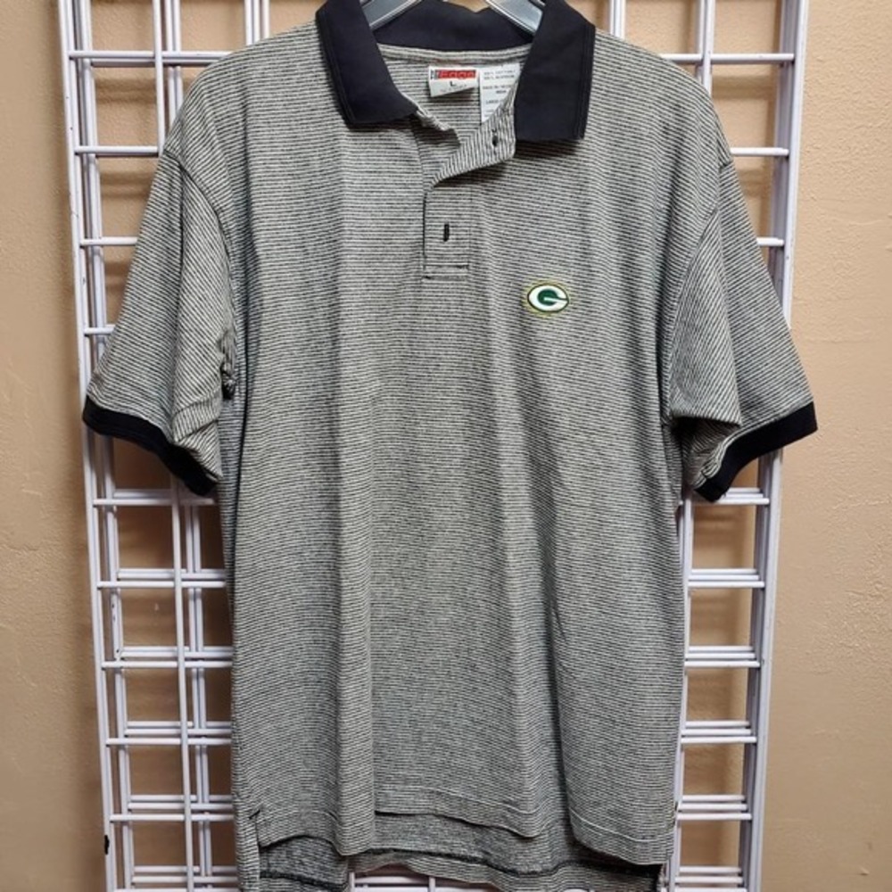 90s Green Bay Packers grey polo‎ shirt